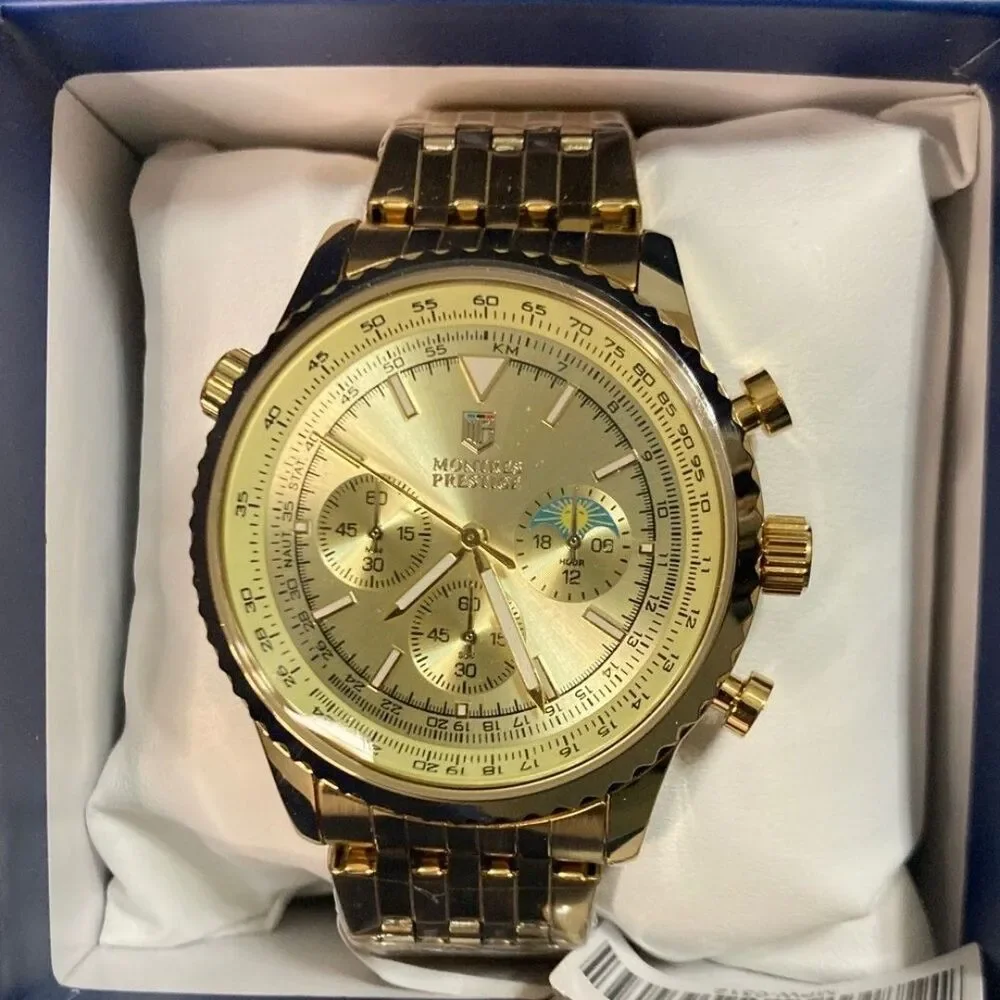 Montres Prestige Men's Watch - 43.5mm, Gold (MPW-0312)